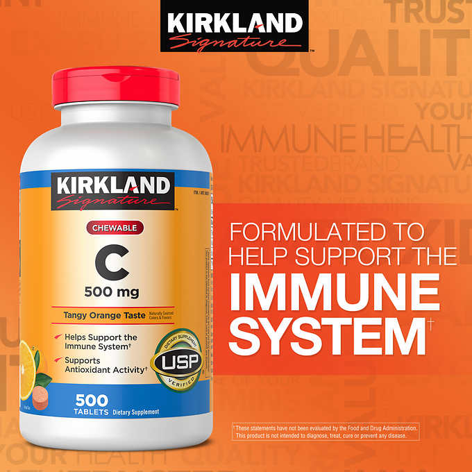 Kirkland Signature Chewable Vitamin C 500 mg., 500 Tablets