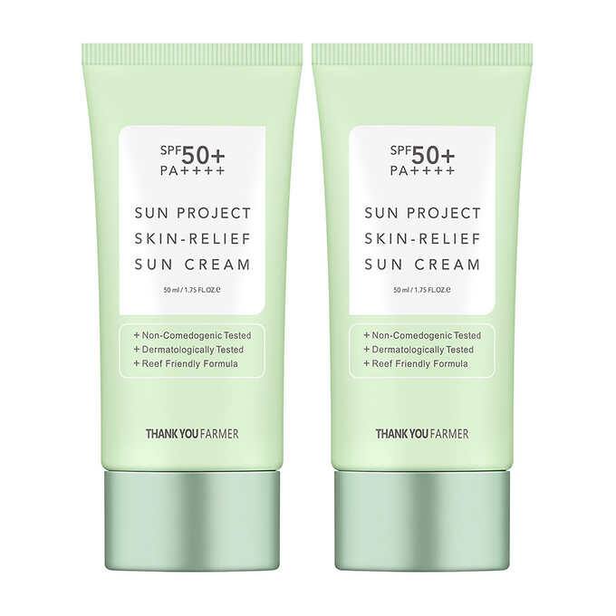 Thank You Farmer Sun Project Skin Relief Sun Cream SPF 50+ 1.75 fl oz, 2-pack