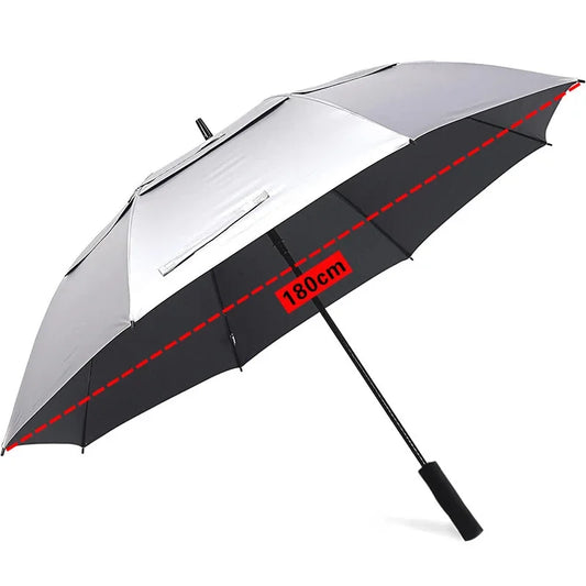 Extra Large Umbrella Titanium Silver Double Layer Sun Protection Umbrella Parasol Outdoor Large Beach Golf Umbrella Fishing Gift