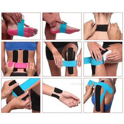 5M Breathable Cotton Kinesiology Tape Sports Elastic Roll Adhesive Muscle Bandage Knee Elbow Protector Injury Pain Care Tape