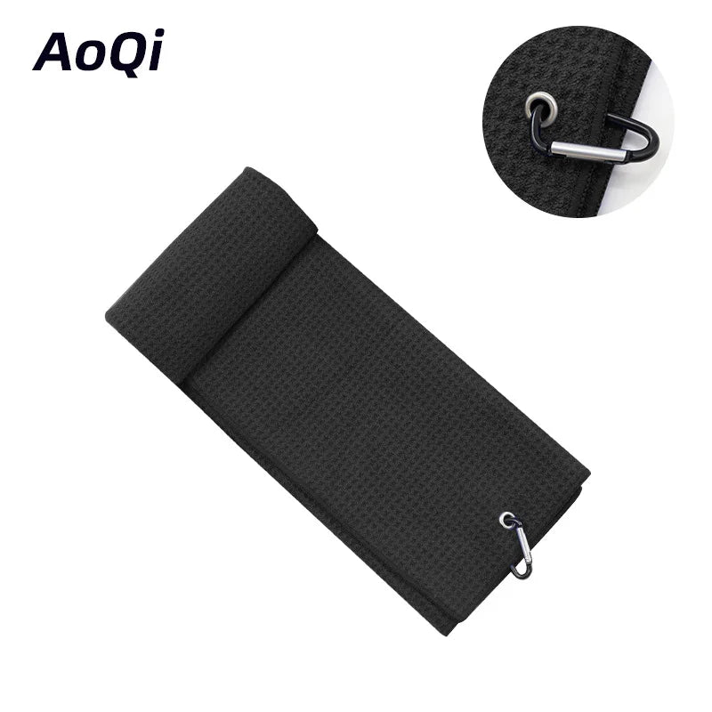 30x30cm Golf Towel With Hook 4 Colors Microfiber Fabric For Golf lovers Duty Clip Carabiner Accessories Free shipping Dorp ship