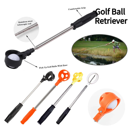 79 inch Golf Ball Retriever 8 Sections Stainless Steel Telescopic Golf Ball Picker Upper Golf Training Aids for Water Tool