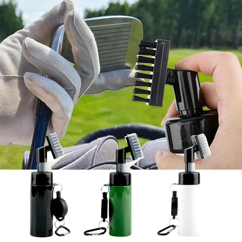 Golf Clubs Cleaning Brush Portable Golf Club Groove Brush With Push Type Water Bottle Water Brush Golf Swing Groove Cleaner