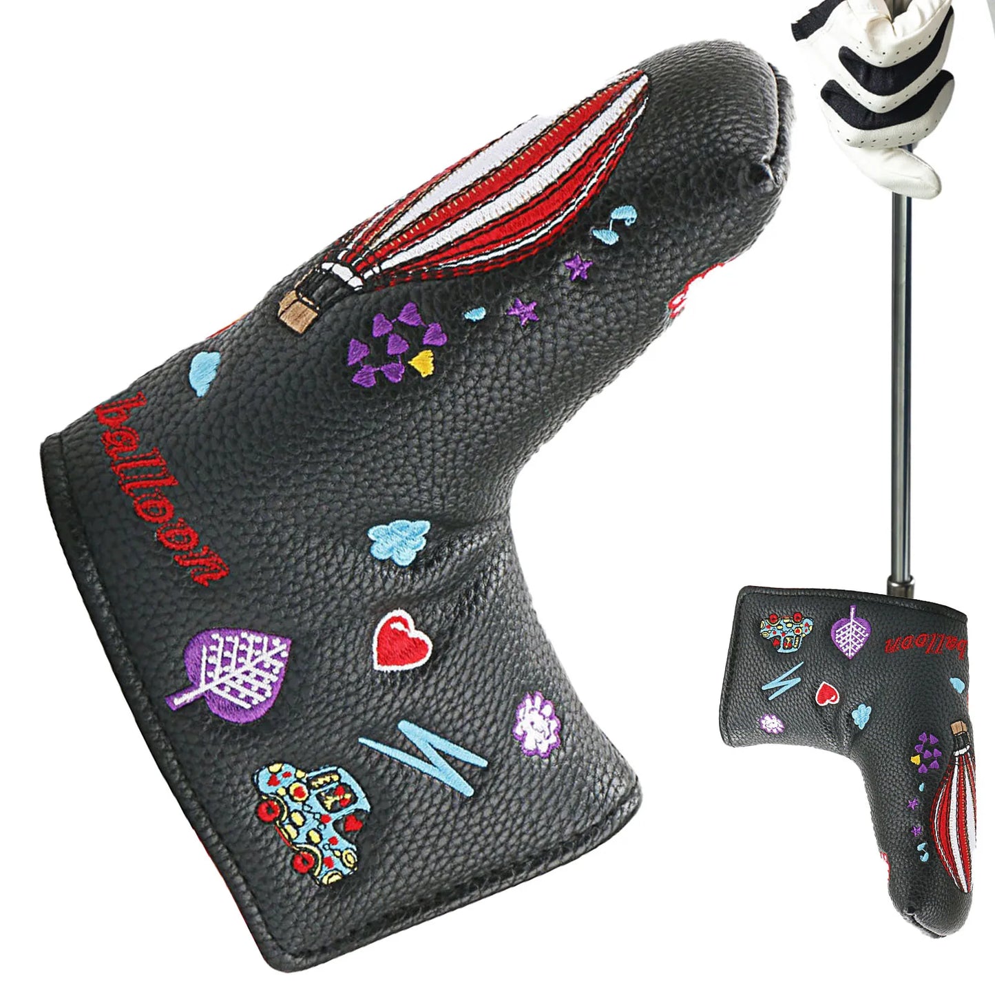 Golf  Putter Headcover Magnetic Cover PU Leather Golf Club Head Covers Golf Iron Protector  Reusable Golf Accessories Headcovers